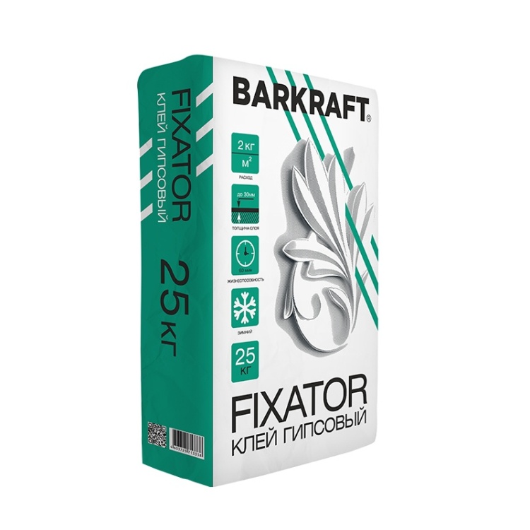 Клей гипсовый BARKRAFT FIXATOR летний, 25кг