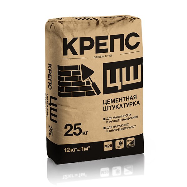 Цементная штукатурка Крепс ЦШ, 25кг